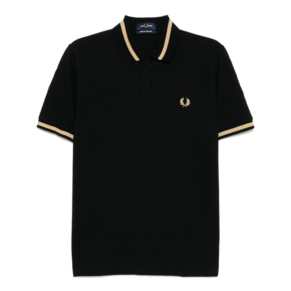 Fred Perry Black Polo with Gold Trim